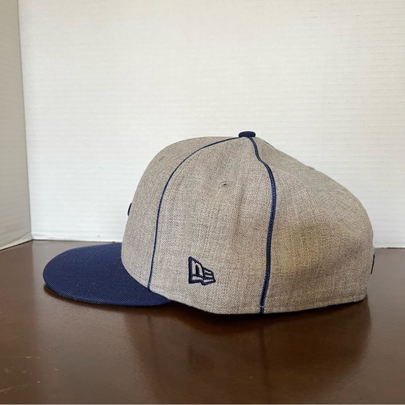 NEW ERA LOS ANGELES DODGERS MENS GREY HEATHER PATCH 59FIFTY FITTED HAT sz 8 - Picture 5 of 7